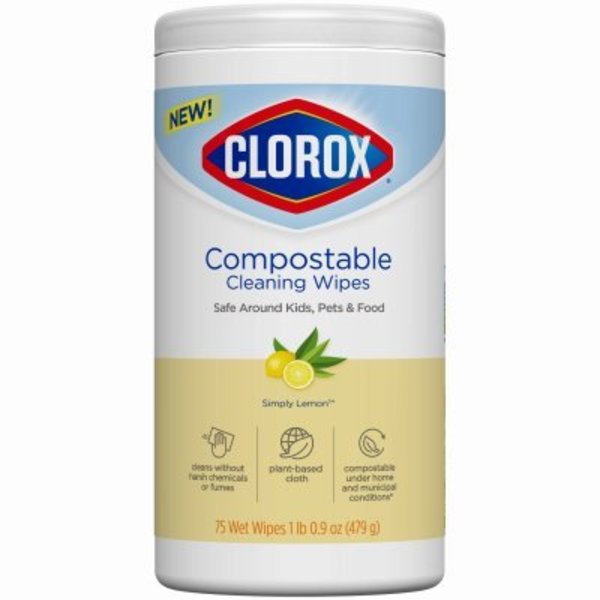 Clorox 75CT LMN Compost Wipes 32485